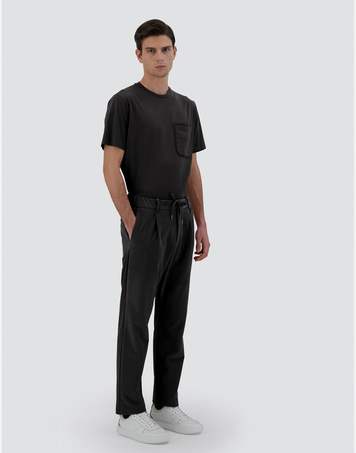 Herno Trousers In Linen Velvet In Grey