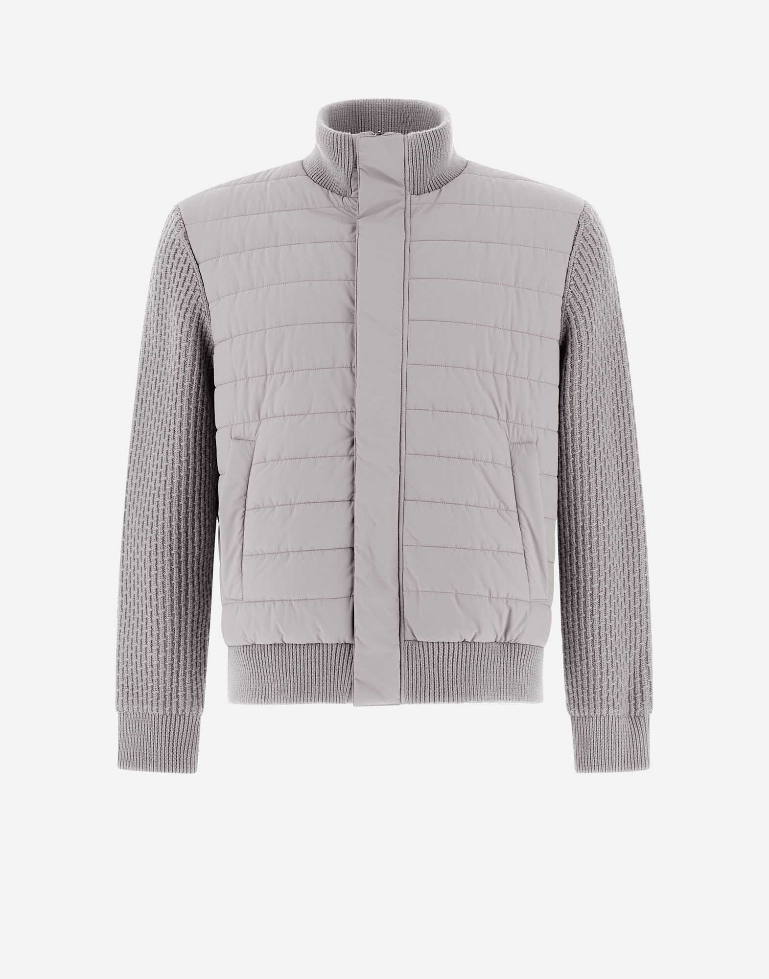 RESORT BOMBER JACKET IN LIGHT NYLON STRETCH KNIT in Light Grey for Men Herno
