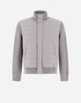 Herno RESORT BOMBER JACKET IN LIGHT NYLON STRETCH & KNIT Light Grey GI00052UR12431SZ9433