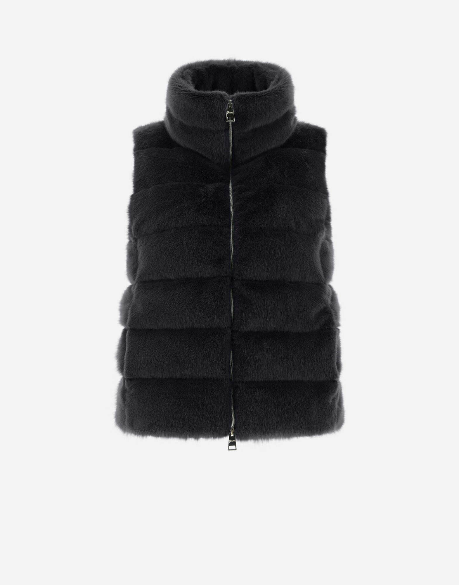 Black fur waistcoat sale