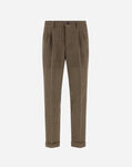 Herno TROUSERS IN HOUNDSTOOTH WOOL AND COTTON Blue/Military PT000151U334649277