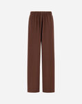 Herno RESORT TROUSERS IN PLEATED JERSEY Dark Chocolate PT00048DR521098810