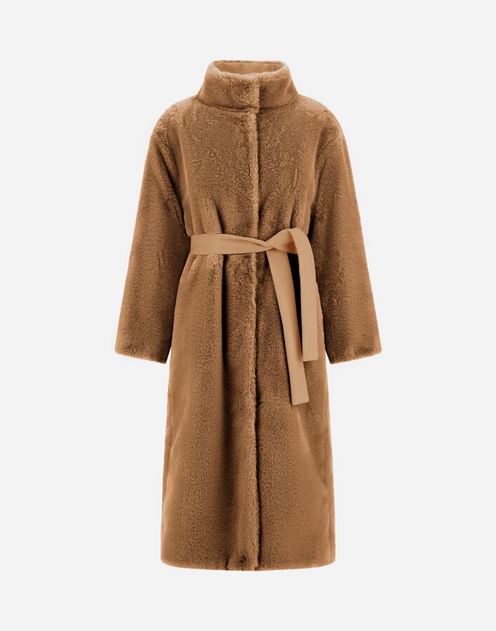 Herno REVERSIBLE COAT IN SOFT ALTERNATIVE FUR AND PURE CASHMERE Camel CA0005DNW124222157