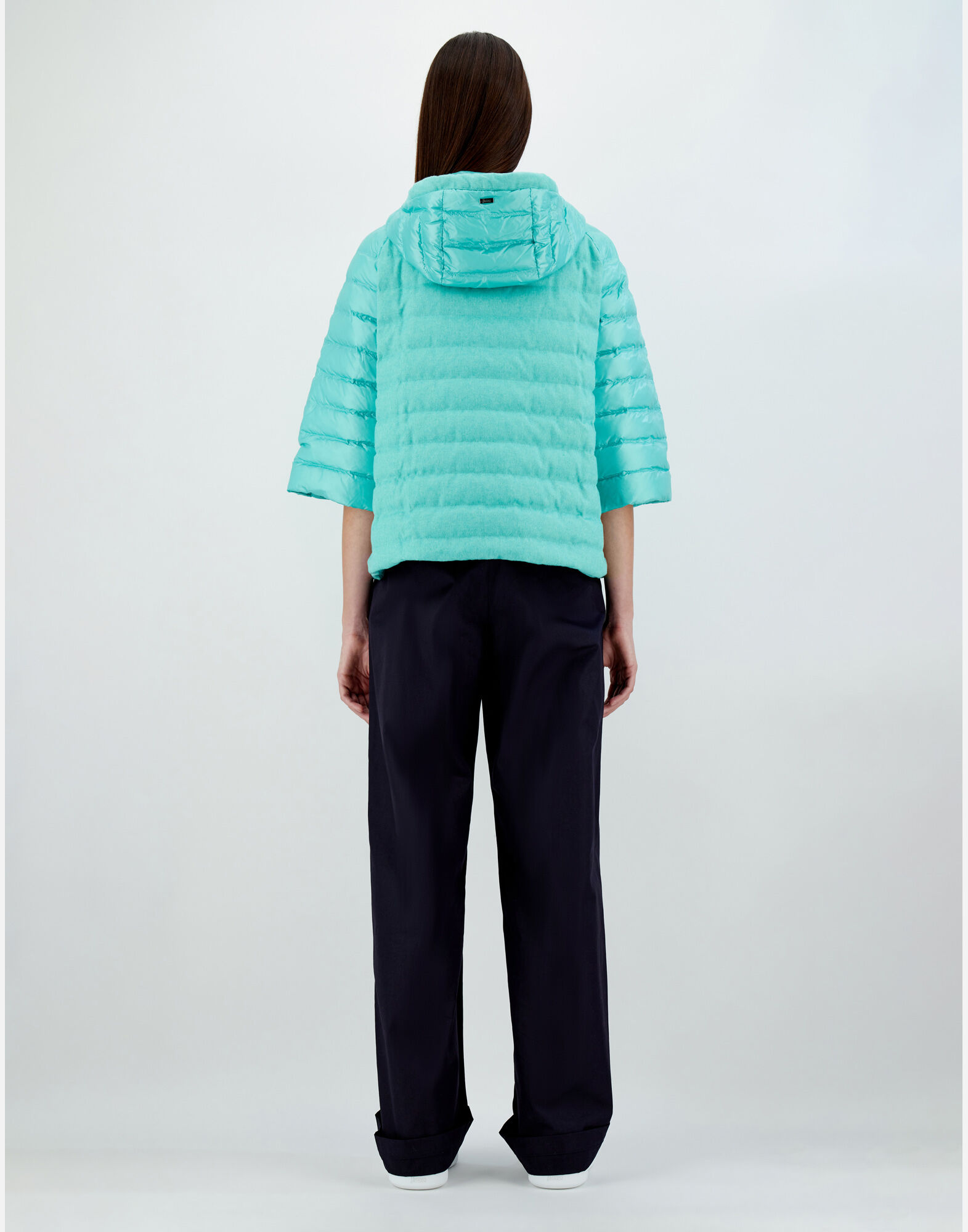 PIUMINO CASHMERE SETA + NYLON ULTRALIGHT HD in Aqua for