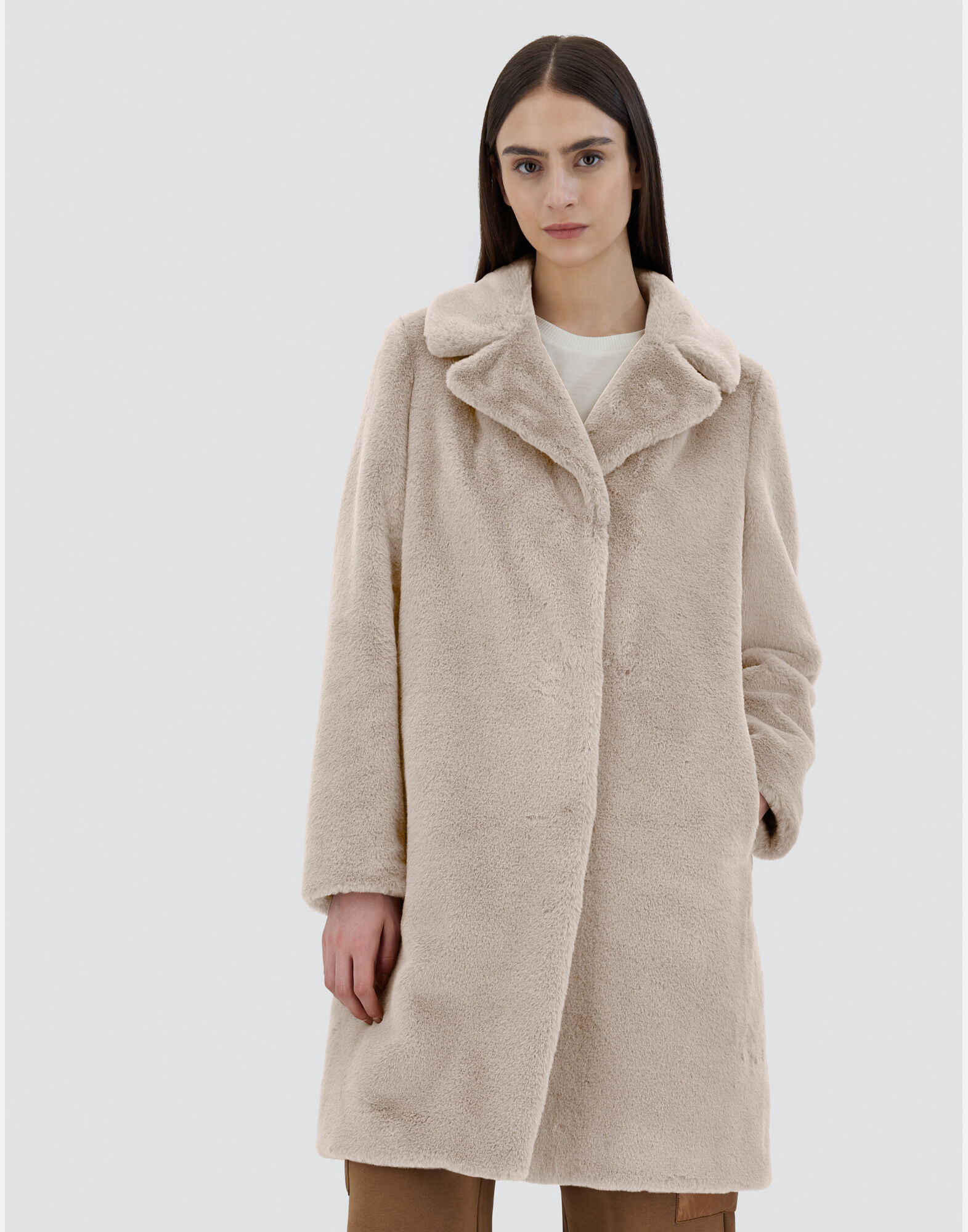 COAT IN SOFT FAUX FUR in Chantilly for Women Herno