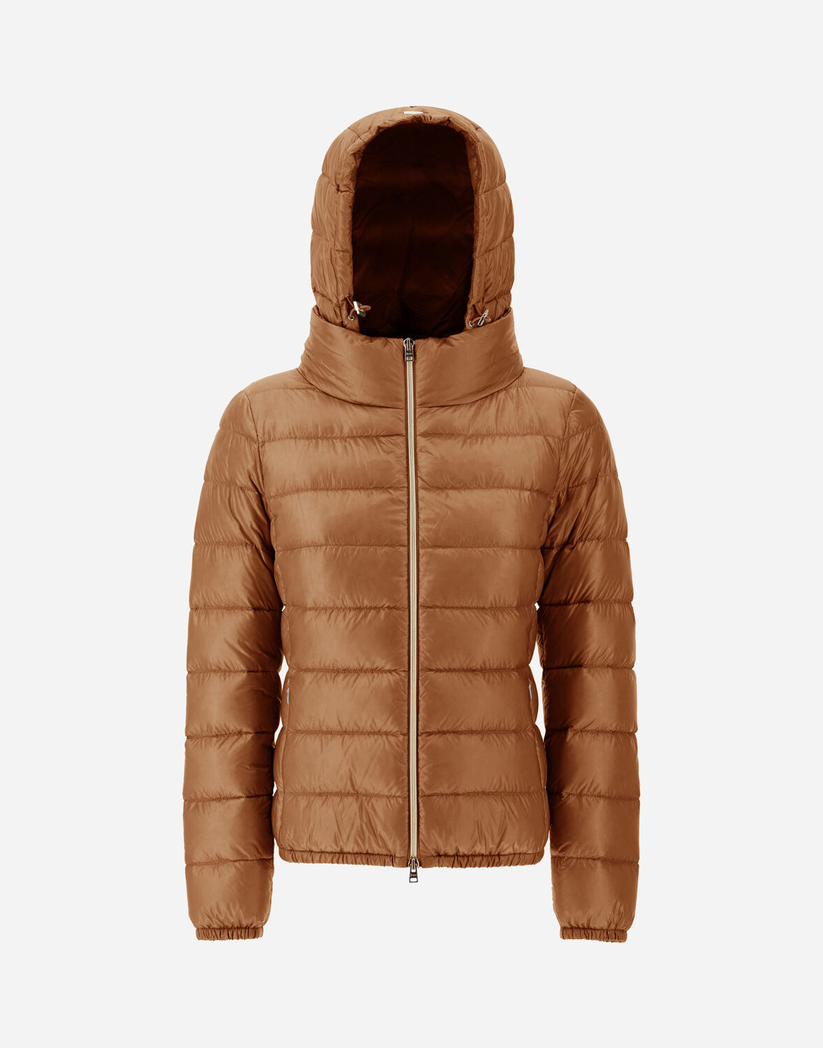Herno Zip-up Hooded Down Jacket In Brown