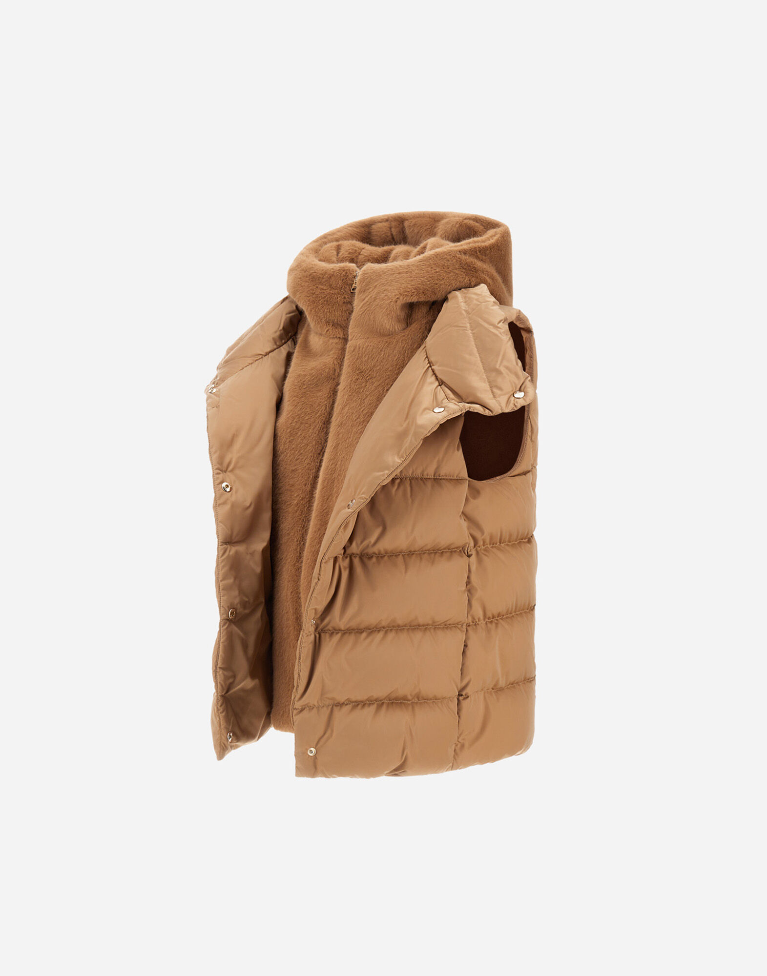 SATIN AND LADY ALTERNATIVE FUR VEST in Camel for Women | Herno®