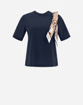 Herno T-SHIRT IN SUPERFINE COTTON STRETCH WITH BUBBLE SCARF Navy Blue JG000185D520039200