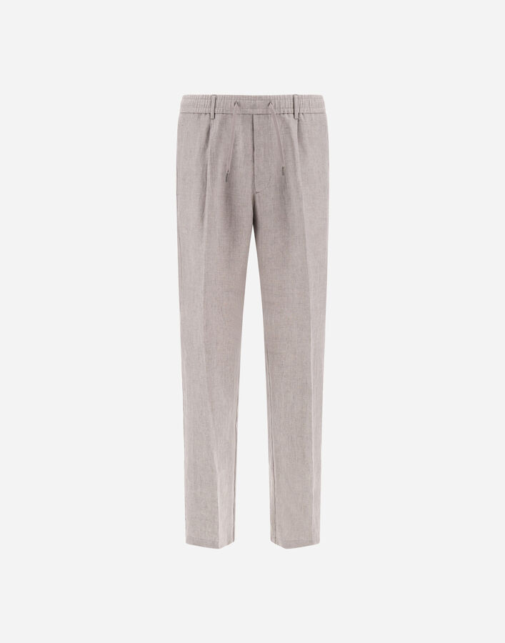 Herno RESORT TROUSERS IN NEW LINEN Chantilly PT00042UR17105Z1985