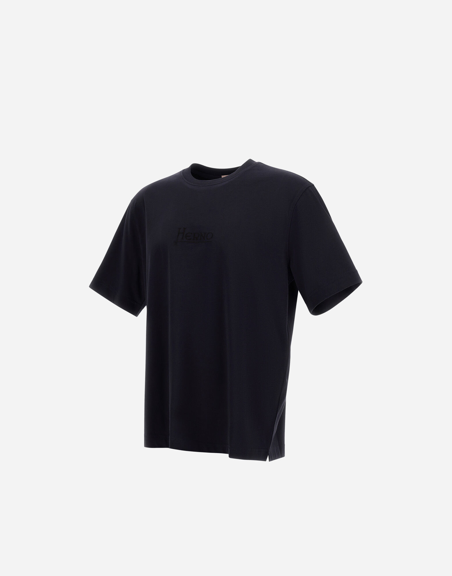 Herno Tシャツ　サイズ50ブラック メンズ リゾート ピュア コットン ジャージー Tシャツ ネイビーブルー