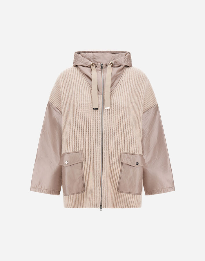 Herno RESORT JACKET IN FISHERMAN&rsquo;S RIB PURE WOOL AND NYLON ULTRALIGHT Chantilly MC00036DR702641985