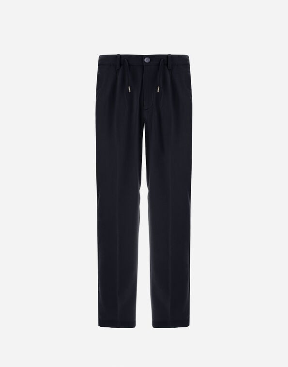 Herno RESORT TROUSERS IN CASHMERE AND SILK Navy Blue PT00055UR380879200