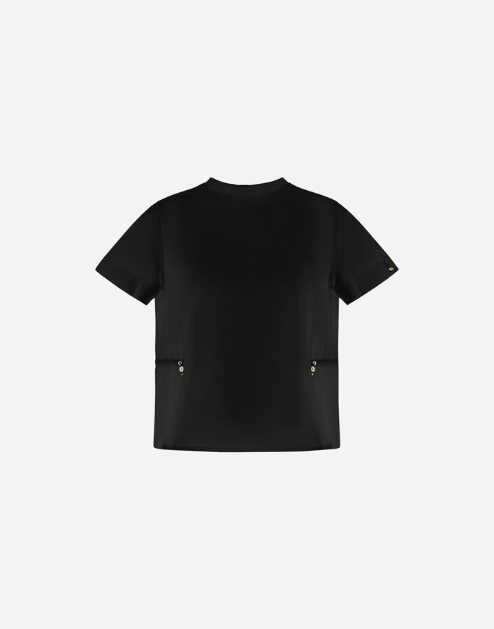 Herno T-SHIRT IN CHIC COTTON JERSEY AND NEW TECHNO TAFFETA Black JG000224D520069300