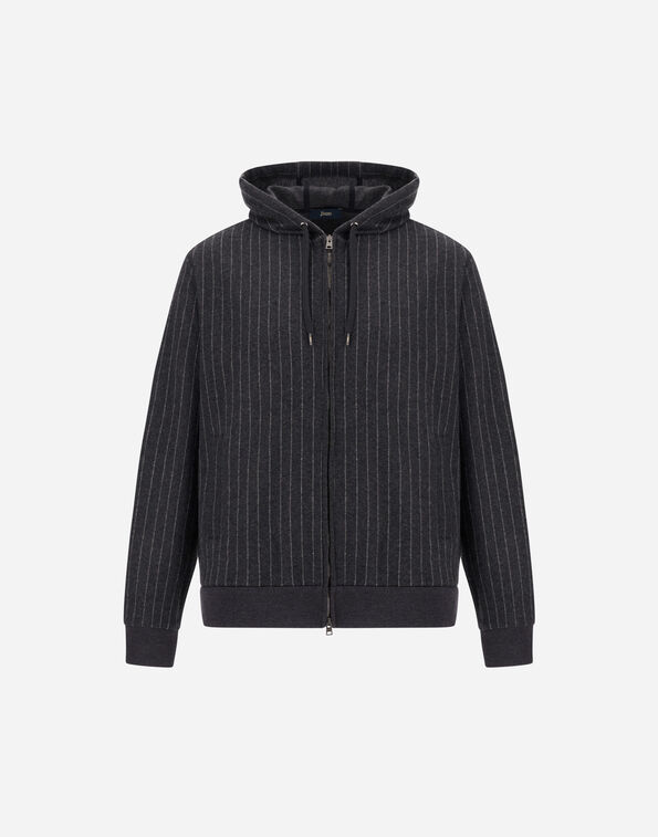 Herno JACQUARD FABRIC SWEATSHIRT WITH PINSTRIPE PATTERN Iron JC000084U560419487