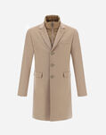 Herno CASHMERE COAT WITH NYLON ULTRALIGHT BIB Camel CA0091U380202155