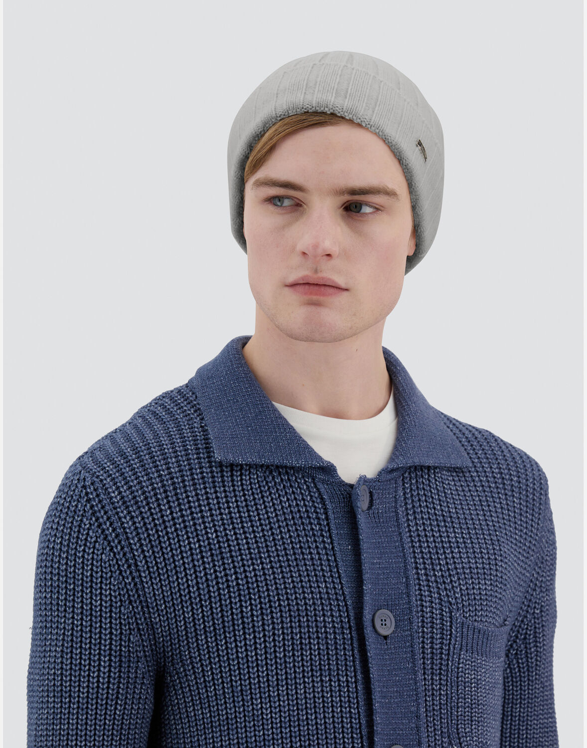Herno インフィニティ ウールリブ Resort ニットキャップ In Putty