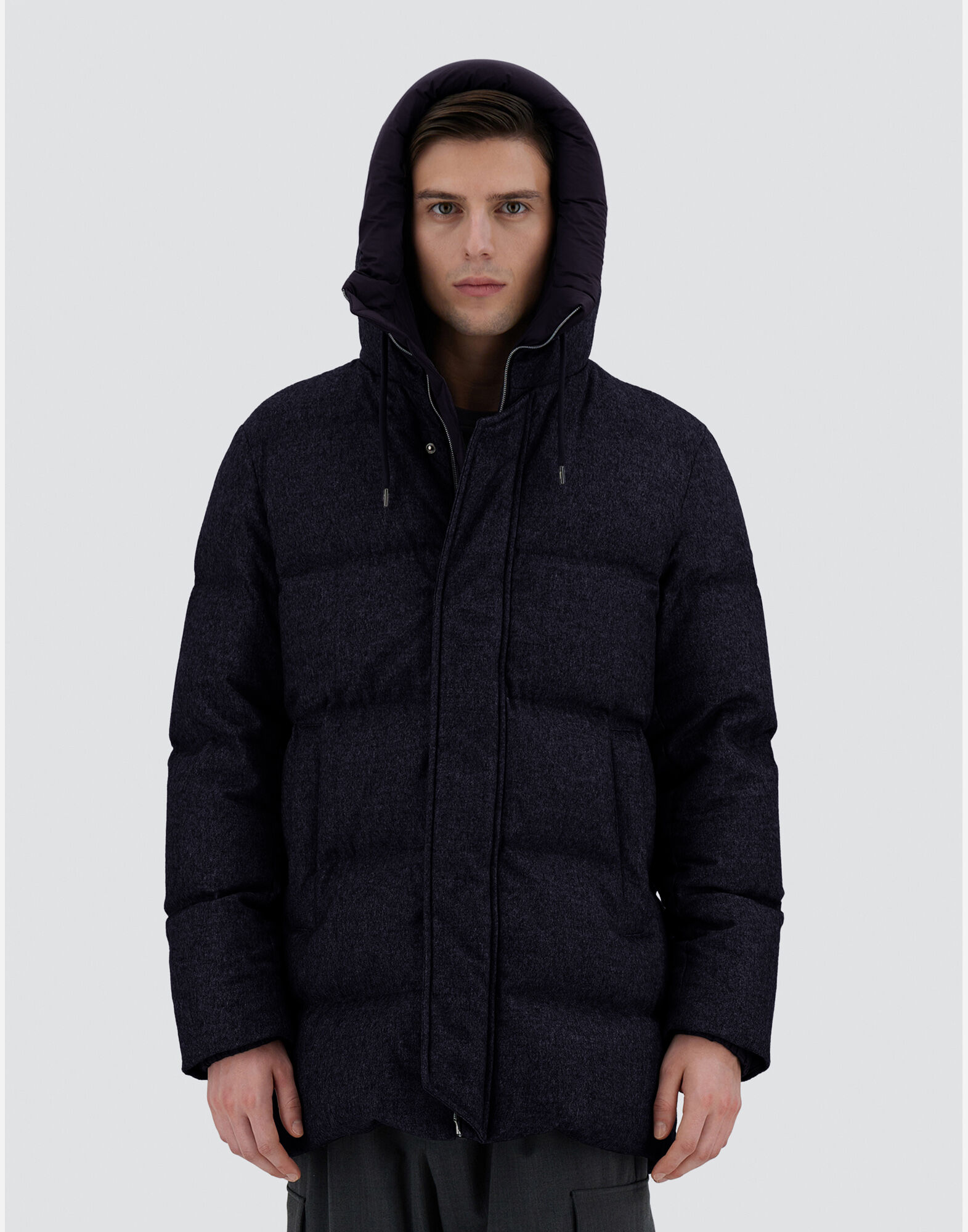 メンズ カシミヤ シルク エコエイジ ヘビージャケット ネイビーブルー | Herno® (ヘルノ)