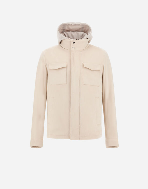 Herno SHACKET IN SUEDE EFFECT AND CHANGING NYLON Ice GI0008UNW124541310