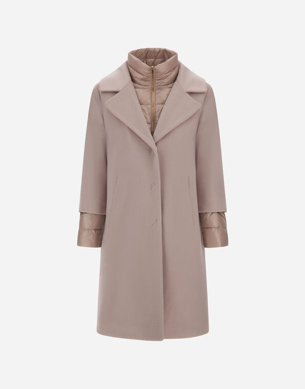 Herno COAT IN SABLE-EFFECT WOOL AND NYLON ULTRALIGHT Ecru PI002298D333131980