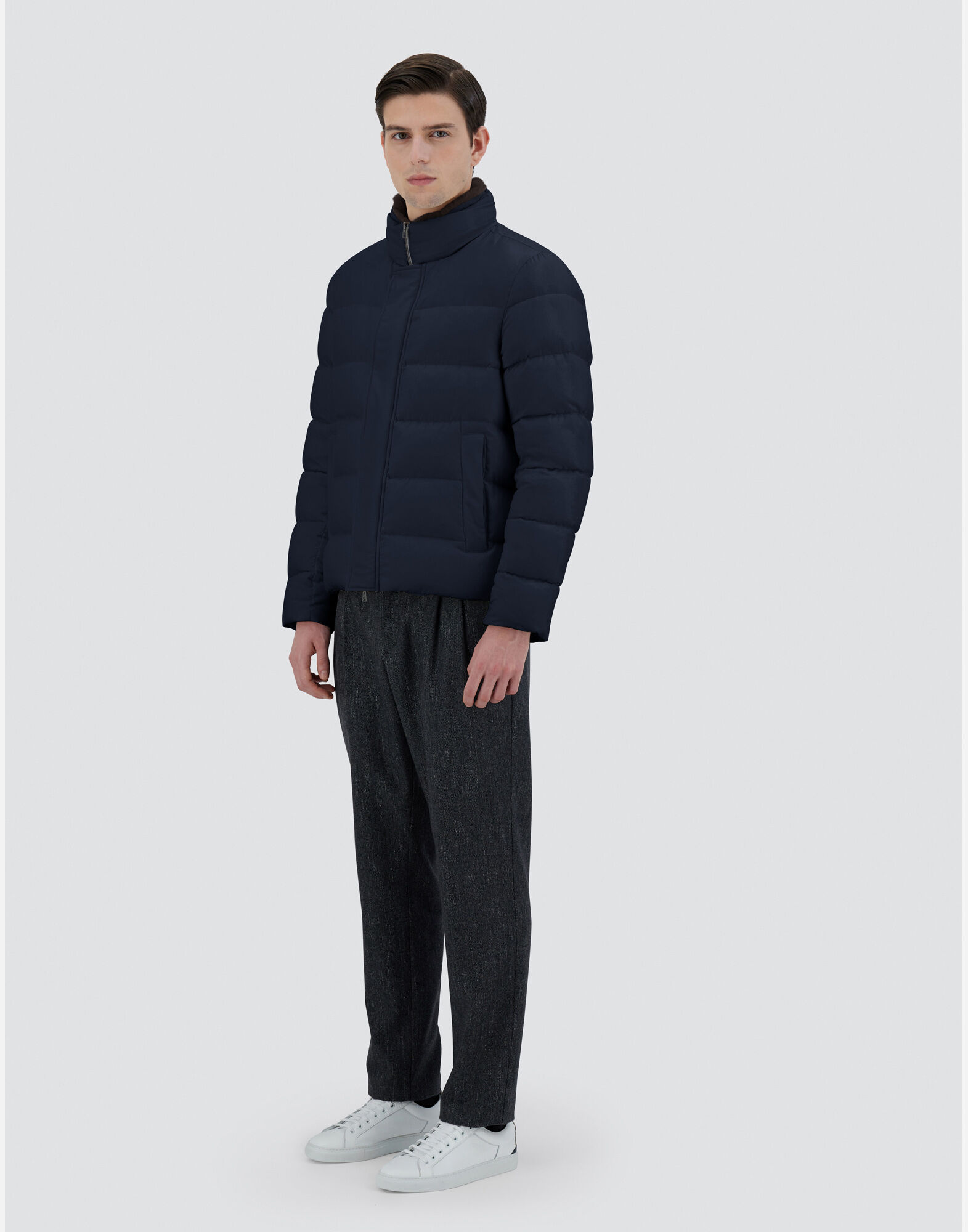 ブルゾン Herno Down-Padded Bomber Jacket With Lapel Collar Herno Men's 7 Den Reversible Hooded Bomber Jacket - Burnt