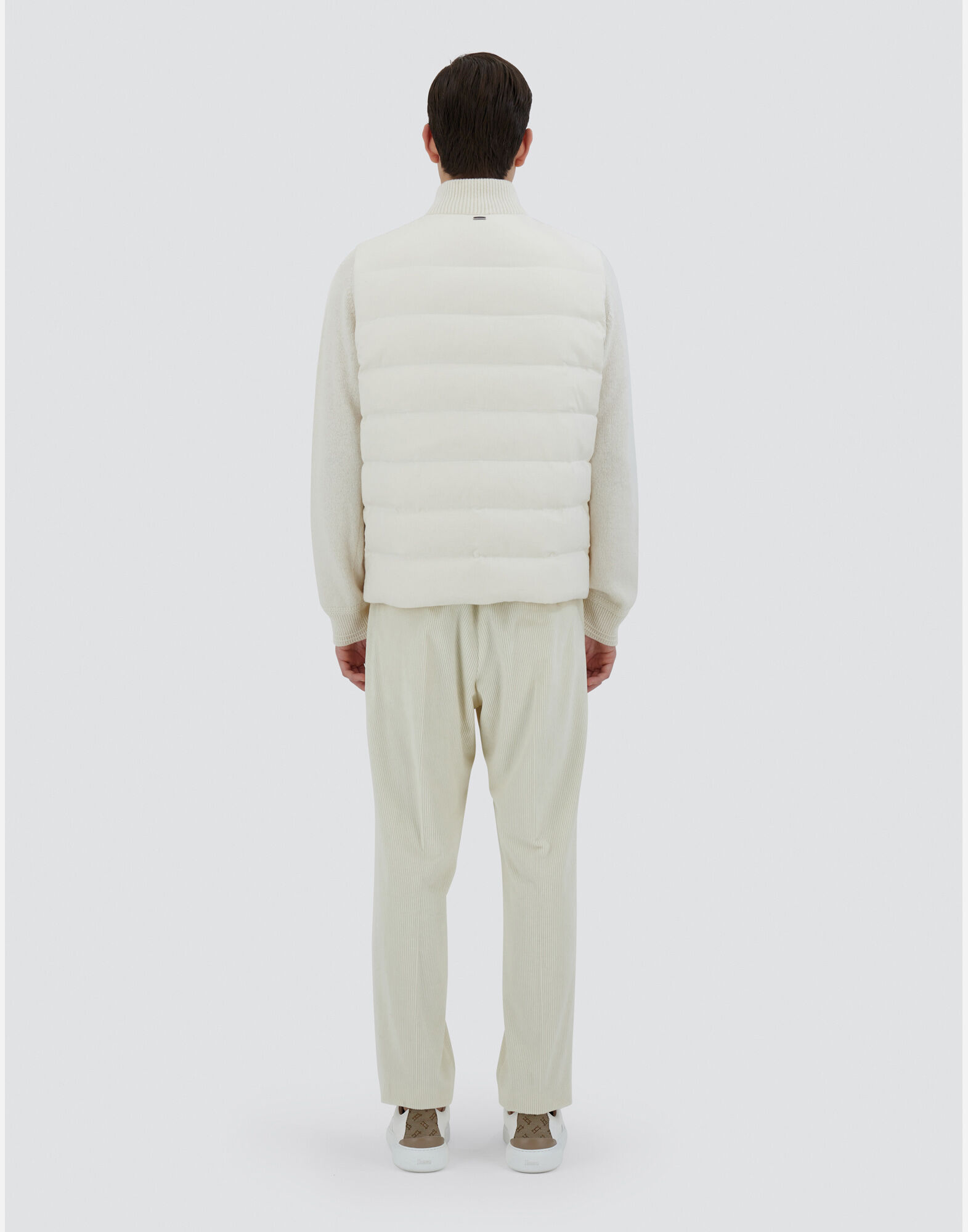 メンズ カシミヤ シルク ニット ベスト アイボリー | Herno