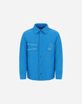 Herno GLOBE ORGANIC BOILED WOOL SHACKET Ibiza Blue GI000304U333259045