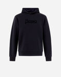 Herno HOODIE IN HEAVY COTTON SWEATER Navy Blue JG000213U520759200