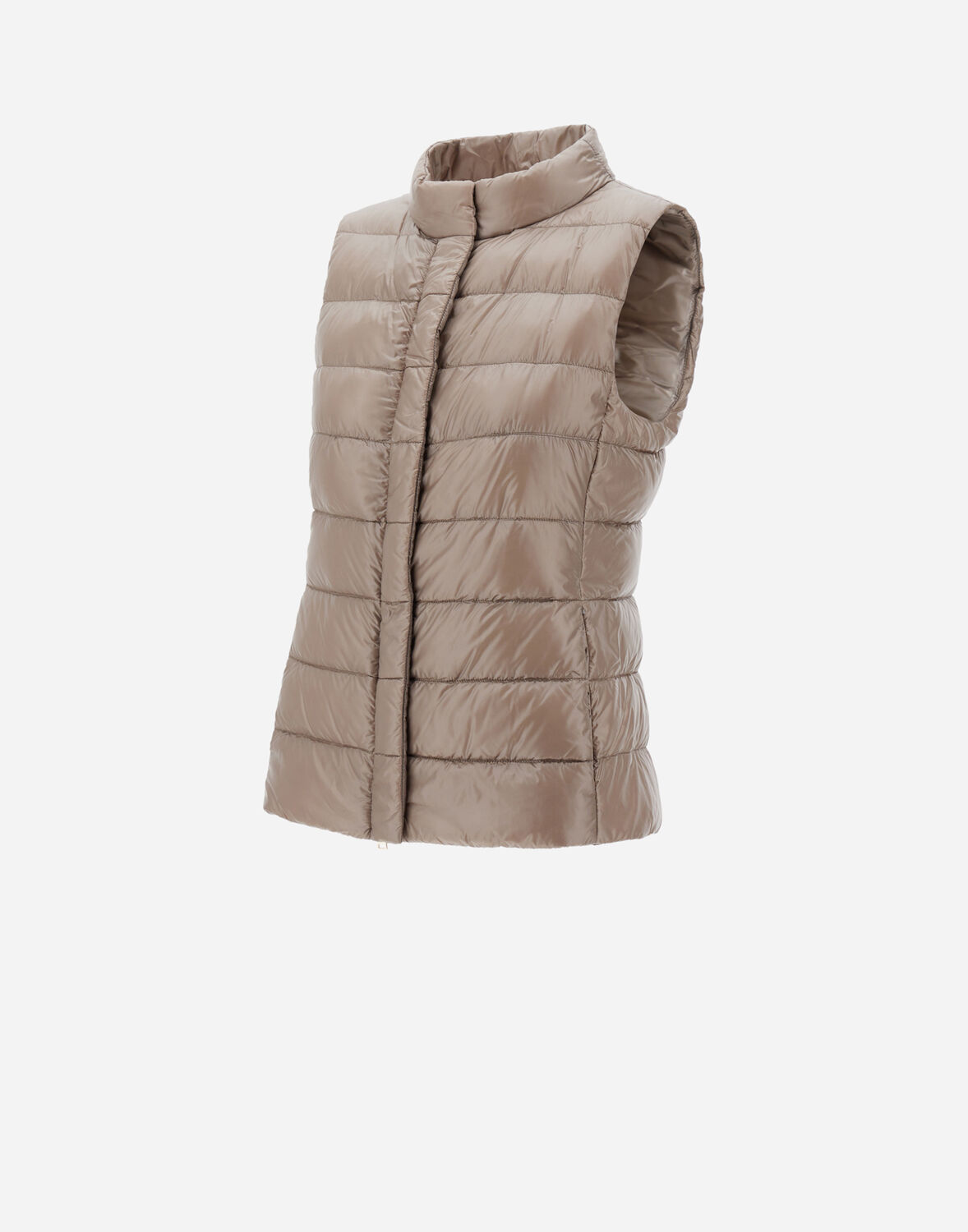Herno Sleeveless Zipper Down Jacket In Gray