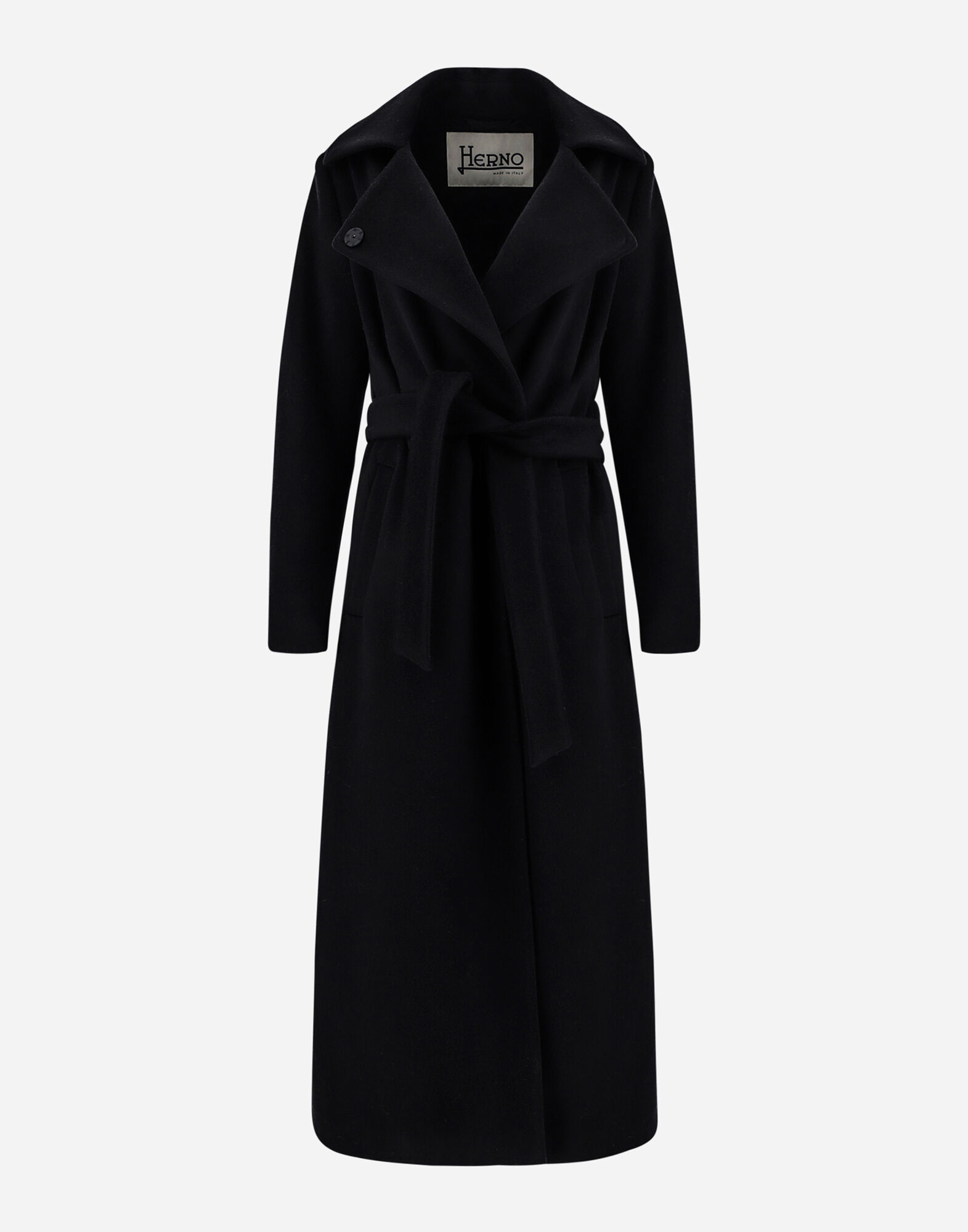 LUXURY WOOL LONG BELTED COAT