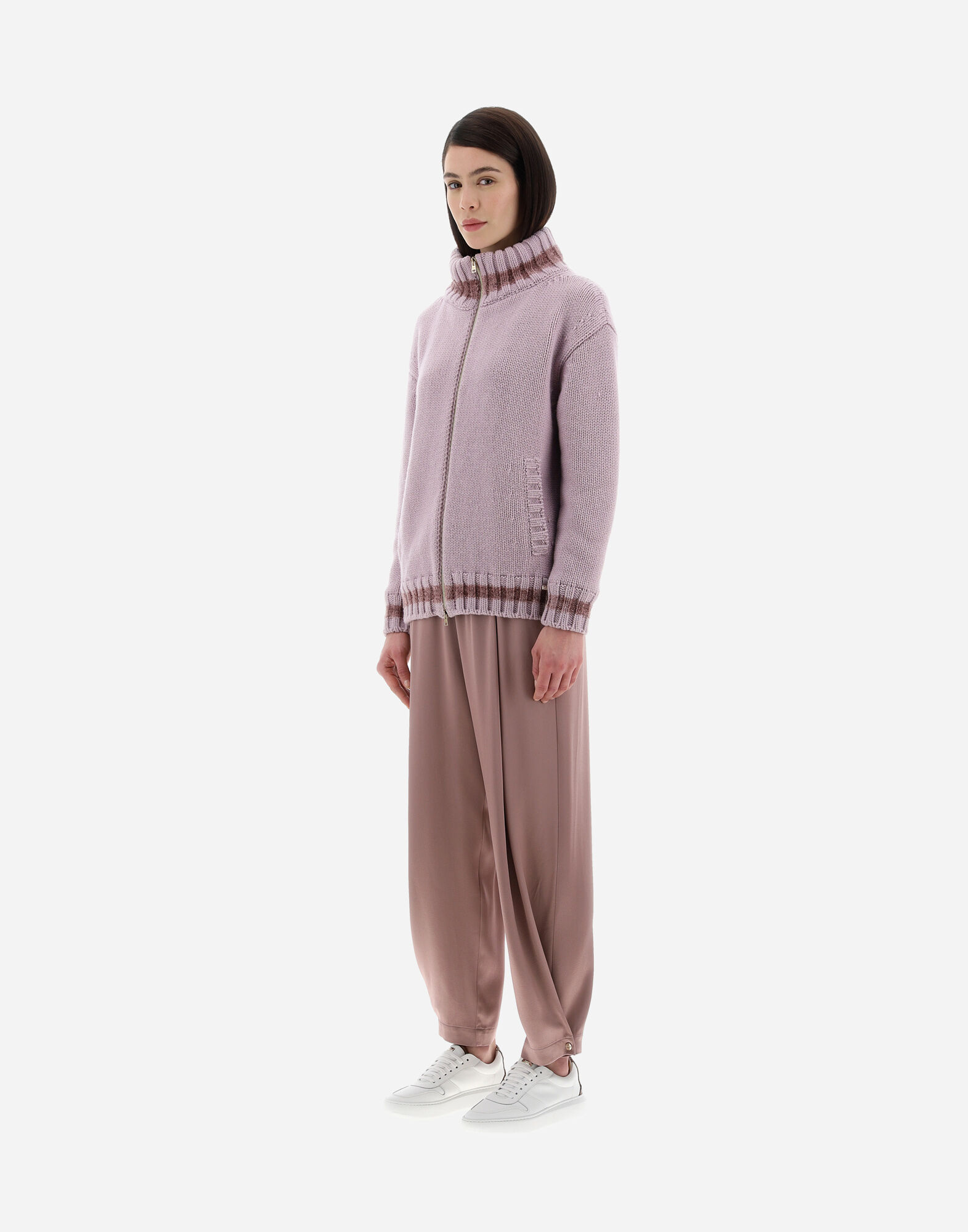 RESORT CARDIGAN IN INFINITY CHENILLE KNIT en Lilac pour femme