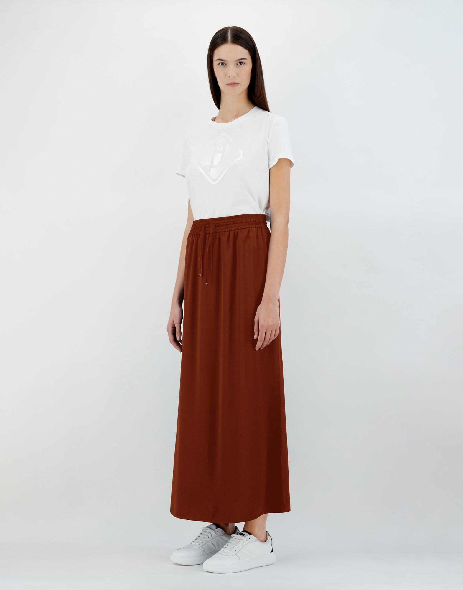 スカート HERNO Women Skirts GN000024D125061985 Beige Herno women's satin longuette skirt gn000024d12506 Chantilly