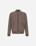 Herno RESORT BOMBER JACKET IN ALTERNATIVE SUEDE Dark Taupe GI00073UR127372700