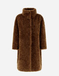 Herno COAT IN CURLY FAUX FUR Caramel GC000456D124218030