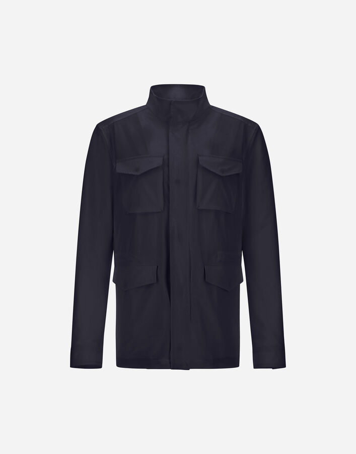 Herno FIELD JACKET IN WRINKLED STRETCH NYLON Navy Blue FI000147U12781S9200