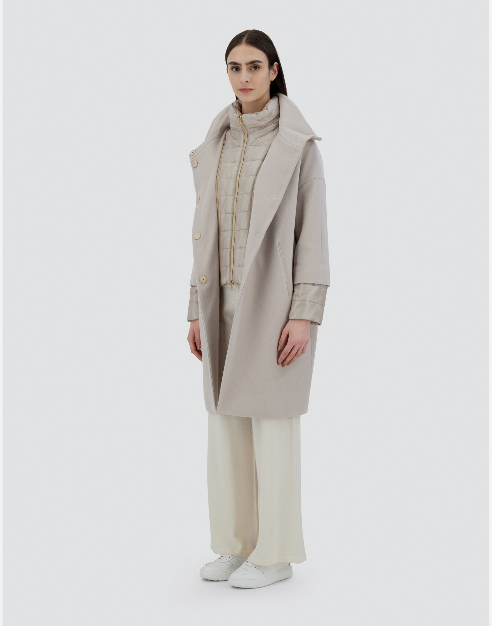 レディース GIACCONE LUXURY WOOL + NYLON ULTRALIGHT CON PETTOR ライトベージュ | Herno® ( ヘルノ)