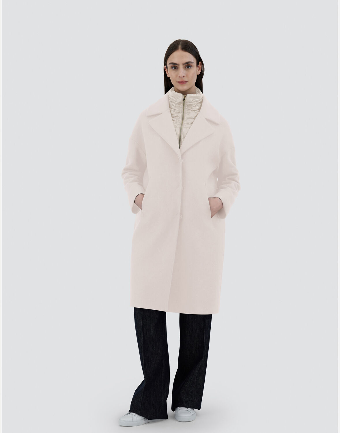 HERNO COAT IN ECOWOOL AND NYLON ULTRALIGHT 