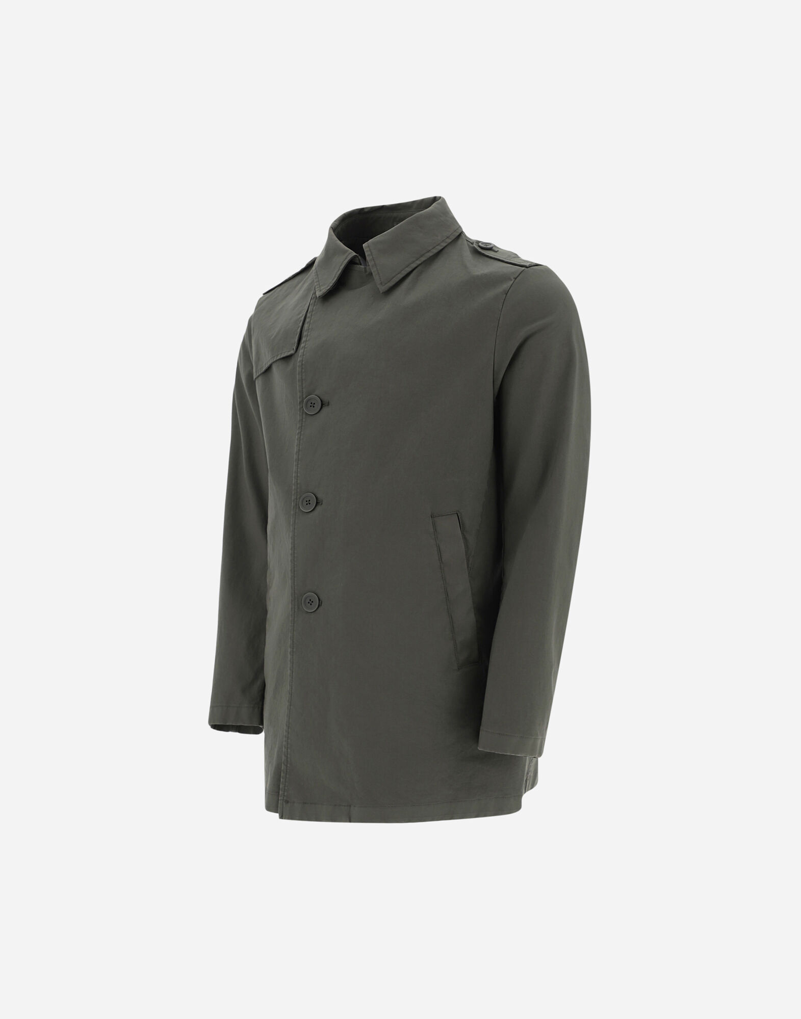 HERNO ディーン ピーコート コットン HERNO Dean Double-Breasted Cotton-Gabardine Peacoat for Men