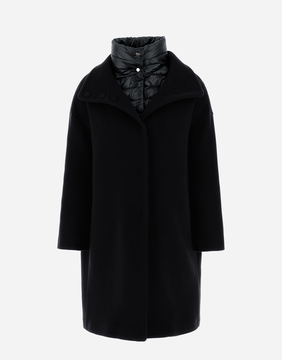 Herno Women Black Single Breasted Coat, M Luxury Jackets For Women Darveys In Black