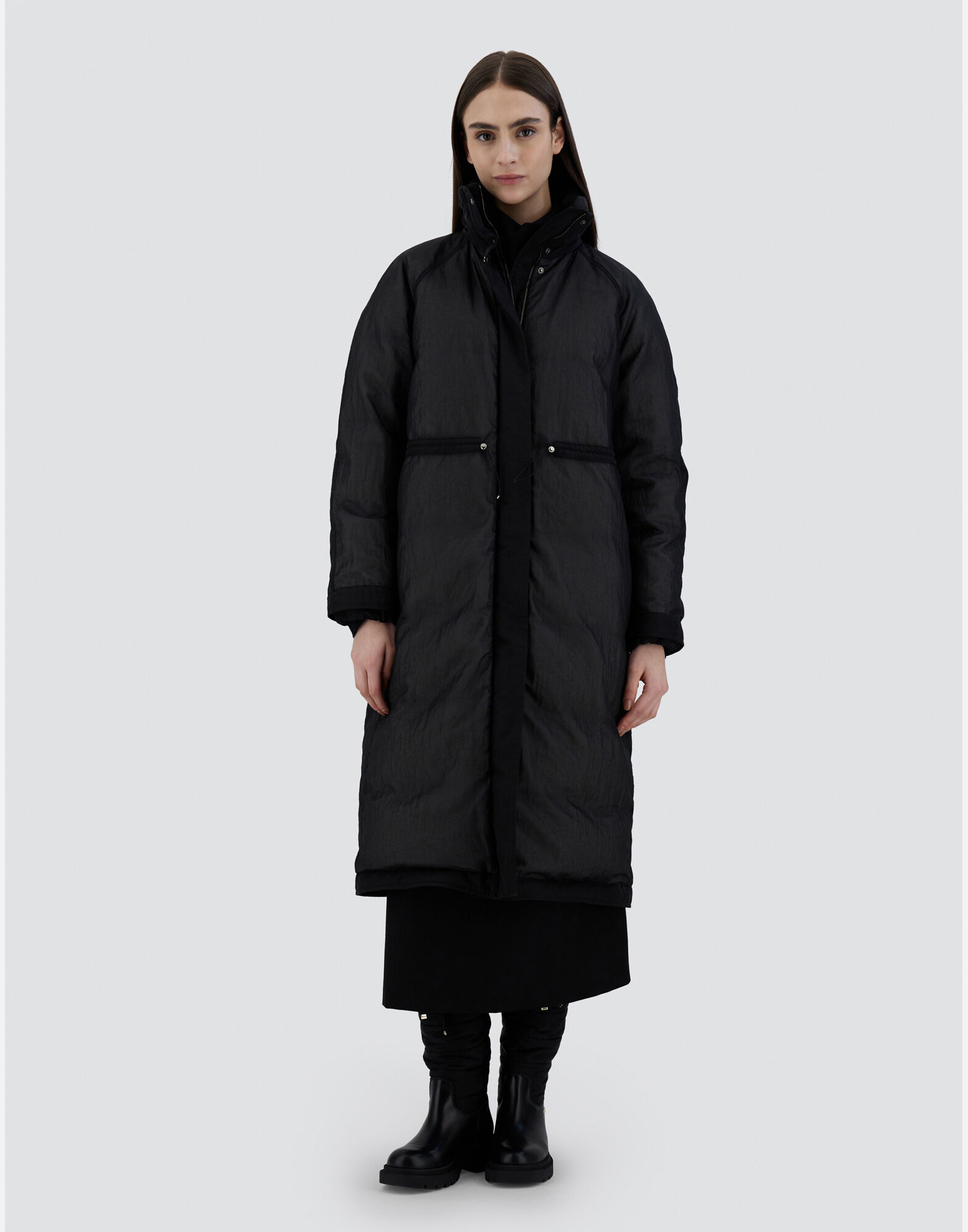 HERNOコート⭐︎ブラック⭐︎ナイロン レディース シースルー ナイロン ヘビーコート ブラック | Herno