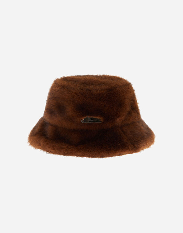 Herno MINK-EFFECT FUR-TOUCH HAT Dark Brown BER00073D127398800