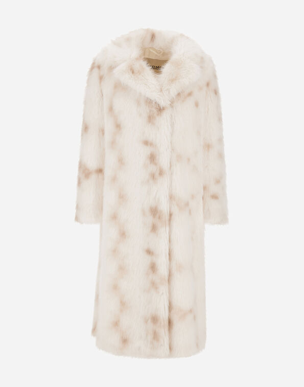 Herno LYNX-EFFECT FUR-TOUCH COAT Ivory CA000624D129201200
