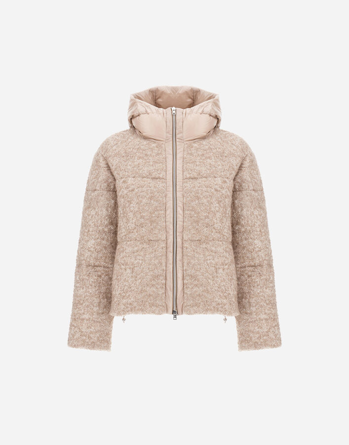Herno RESORT JACKET IN ALPACA BOUCL&Eacute; FABRIC Chantilly PI00187DR334941985
