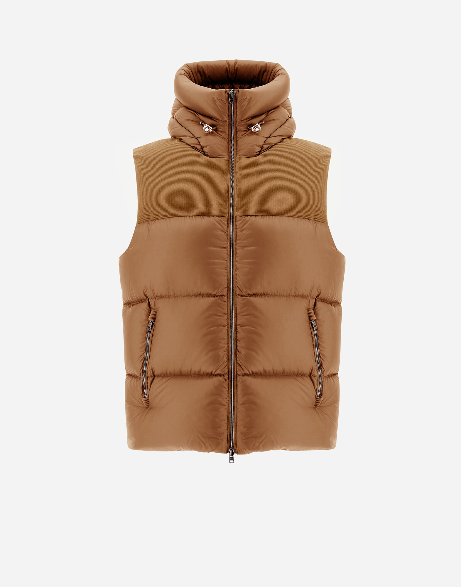 VEST IN NYLON ULTRALIGHT AND LINEN VELVET in Camel for Men Herno