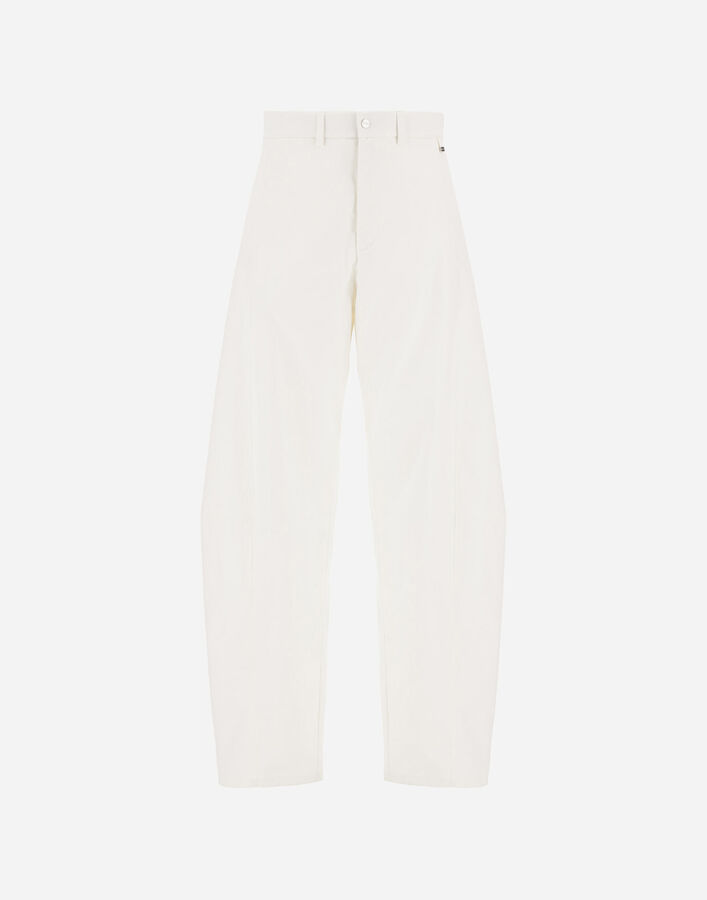 Herno RESORT TROUSERS IN COTTON-EFFECT TWILL Milk White PT00059DR125311100