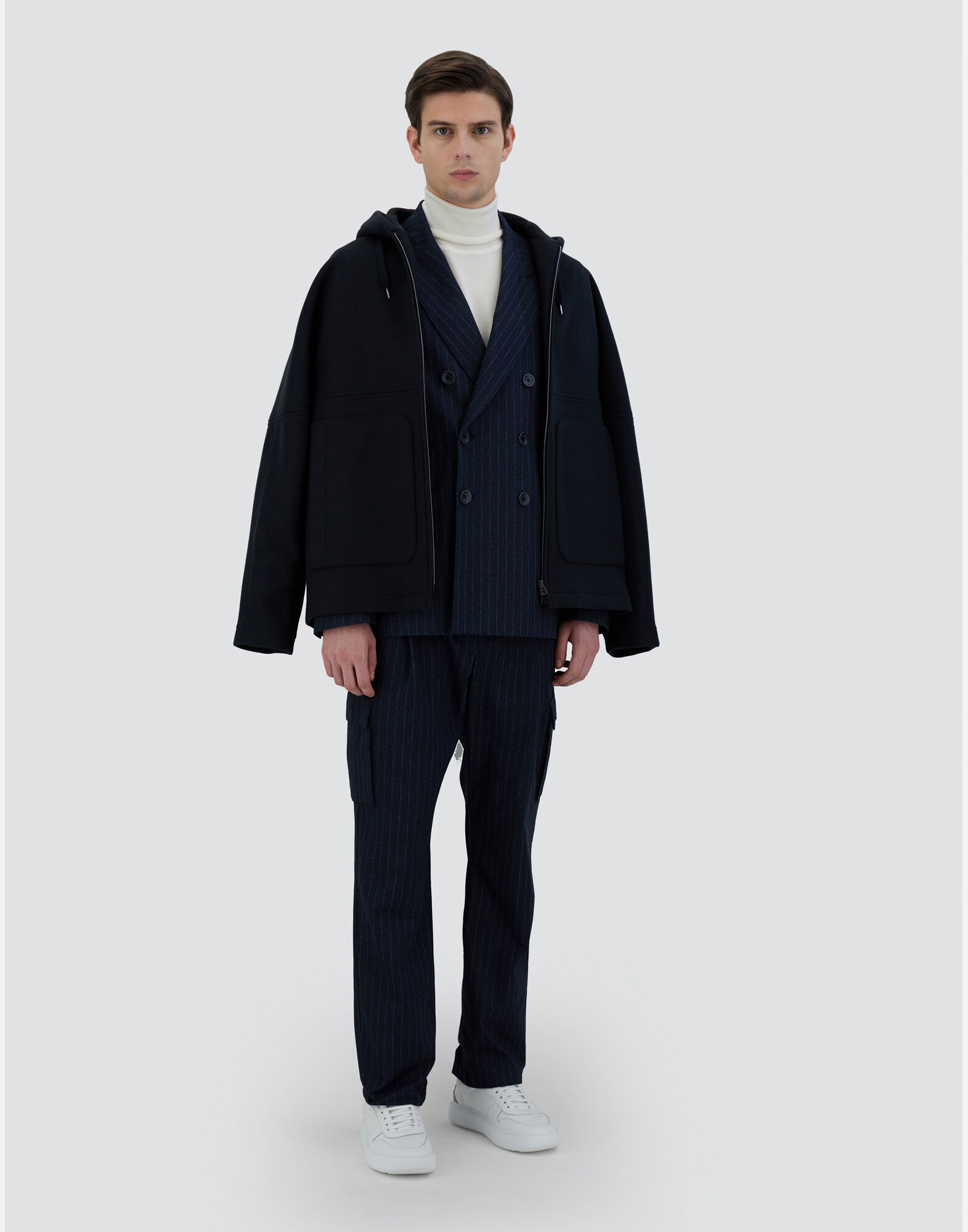 JACKET IN SCUBA WOOL in Navy Blue for Men Herno