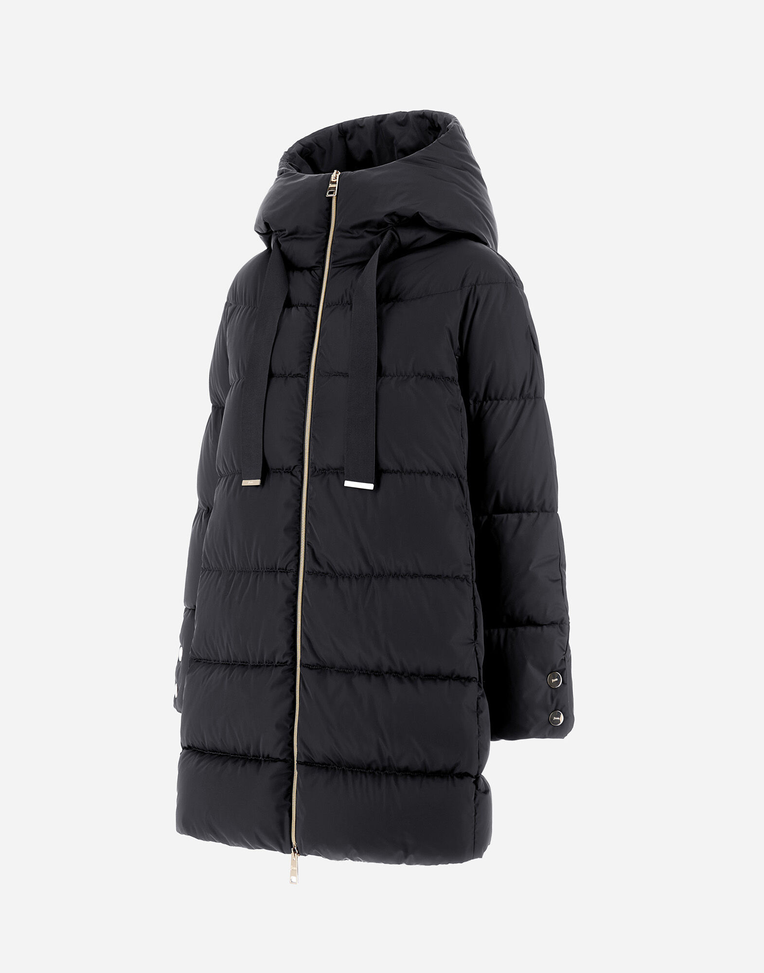 HERNO ヘルノ トレンチコート ベルト付き ショート丈 ロゴボタン 黒色 L HERNO ショートトレンチコート|ANAYI OFFICIAL ONLINE STORE