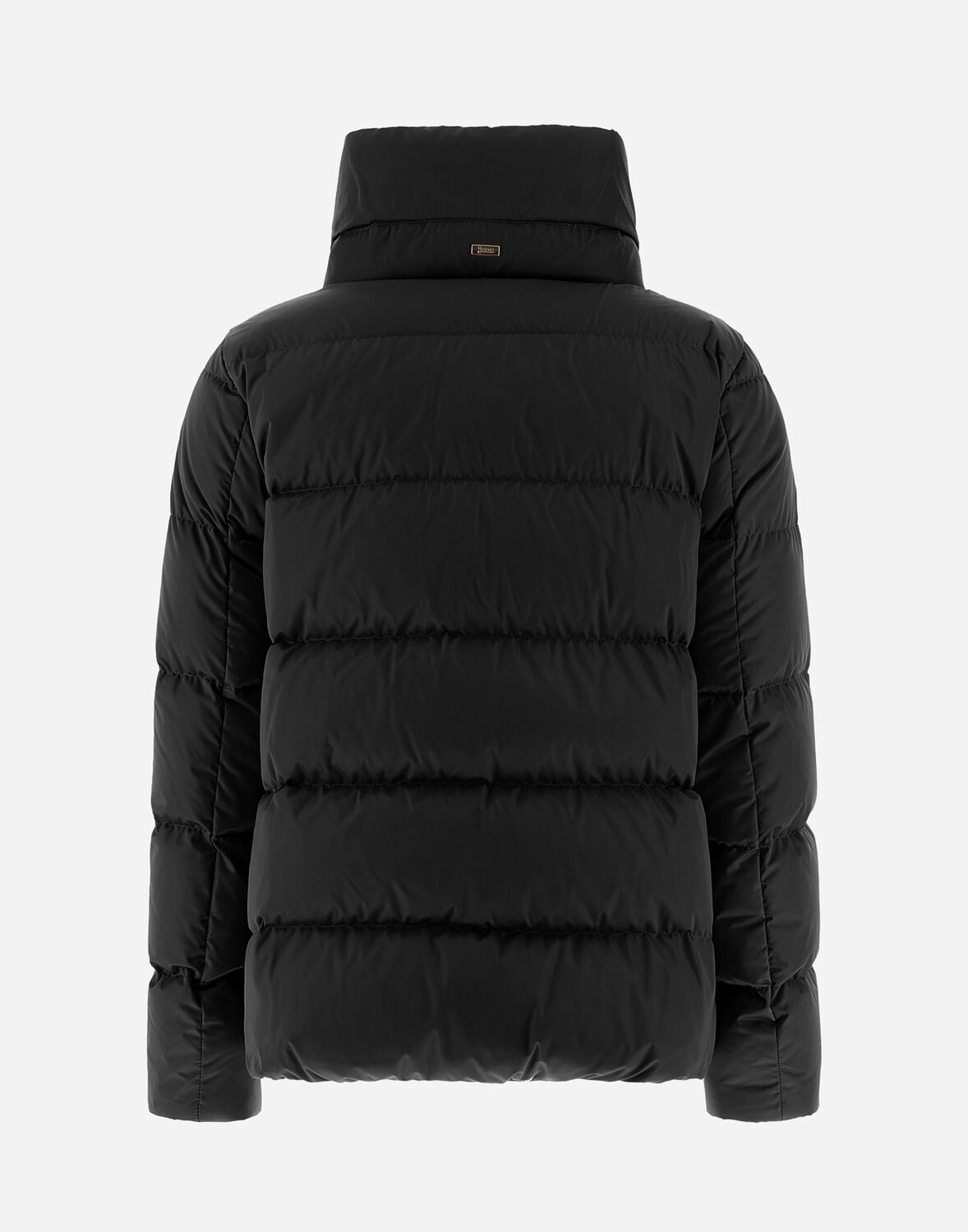 Herno Shiny Satin Down Jacket In Black