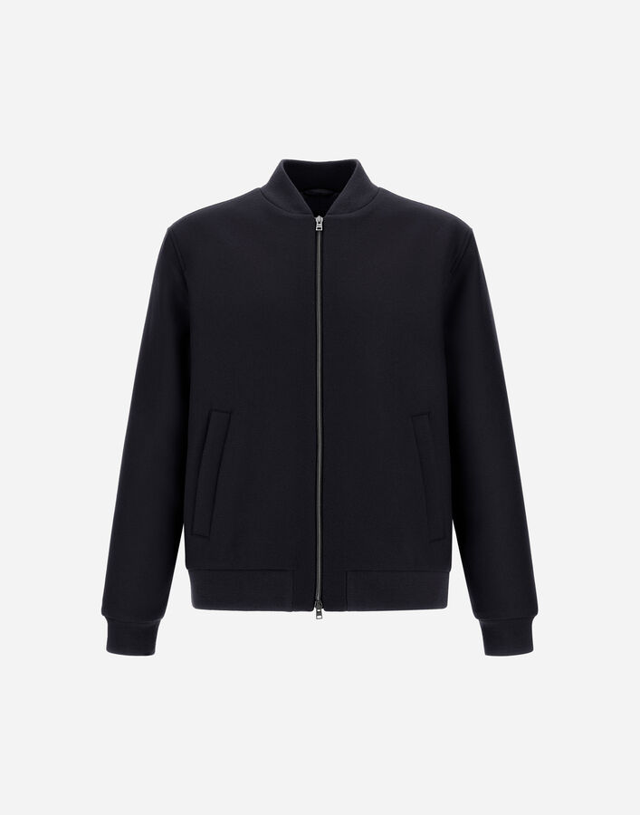 Herno BOMBER JACKET IN EASY WOOL Dark Blue GI000560U33432R9290