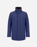 Herno CARCOAT IN WOOLEN MELANGE TWILL AND LIGHT FAUX FUR Navy Blue IM000370U127309250