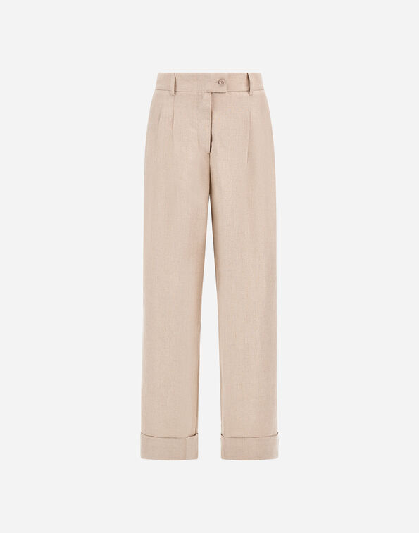 Herno RESORT TROUSERS IN FADE-EFFECT LINEN Chantilly PT00067DR17105Z1986